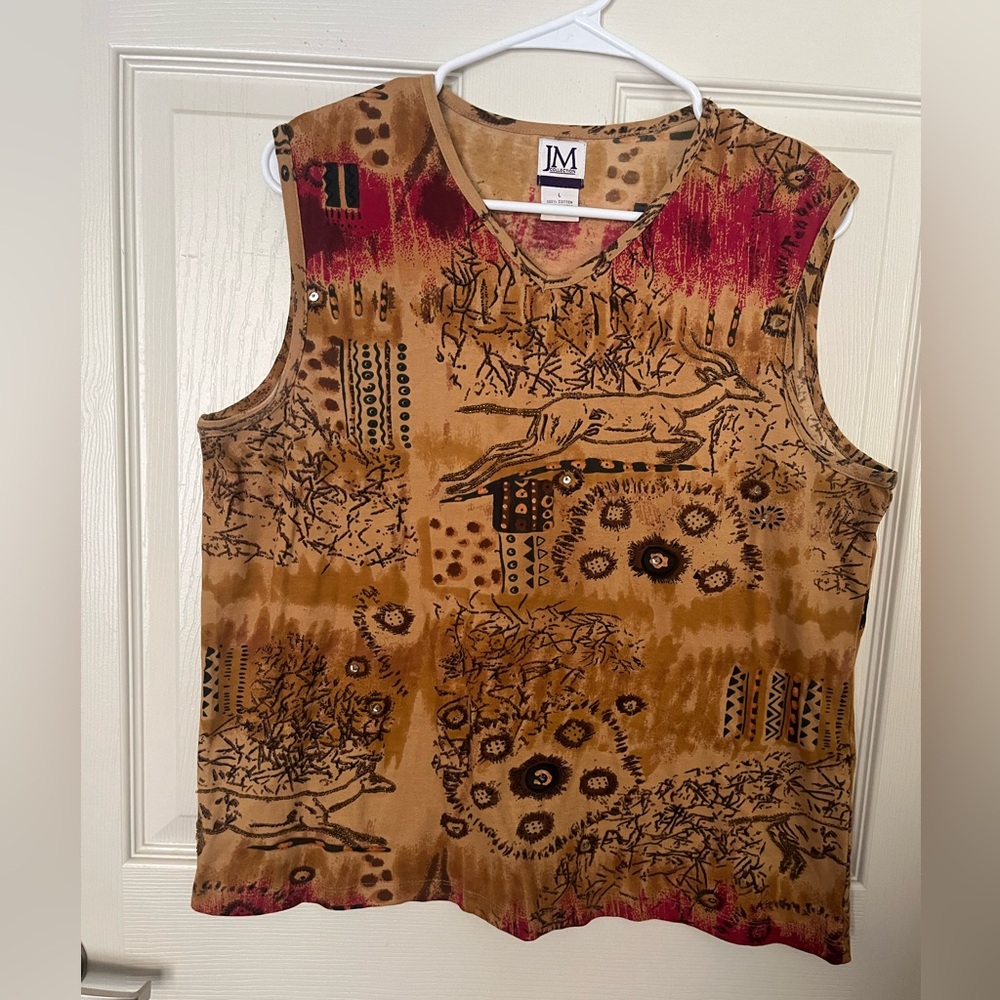 Vintage euro earth fairy artistic beaded top size large